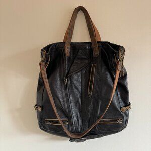 Free People - 100% Leather bag w/ zippers